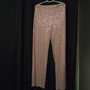 Sequin Pink Women's Pants Size XL